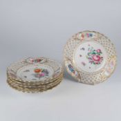 A SET OF SIX MEISSEN PLATES