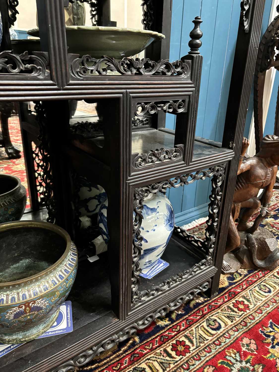 A CHINESE HARDWOOD DISPLAY CABINET, 19TH CENTURY - Image 6 of 8