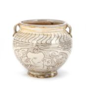 A CHINESE CIZHOU TWIN-HANDLED JAR