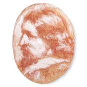 18TH/ 19TH CENTURY EUROPEAN SCHOOL SKETCH PORTRAIT MINIATURE OF A MAN IN PROFILE