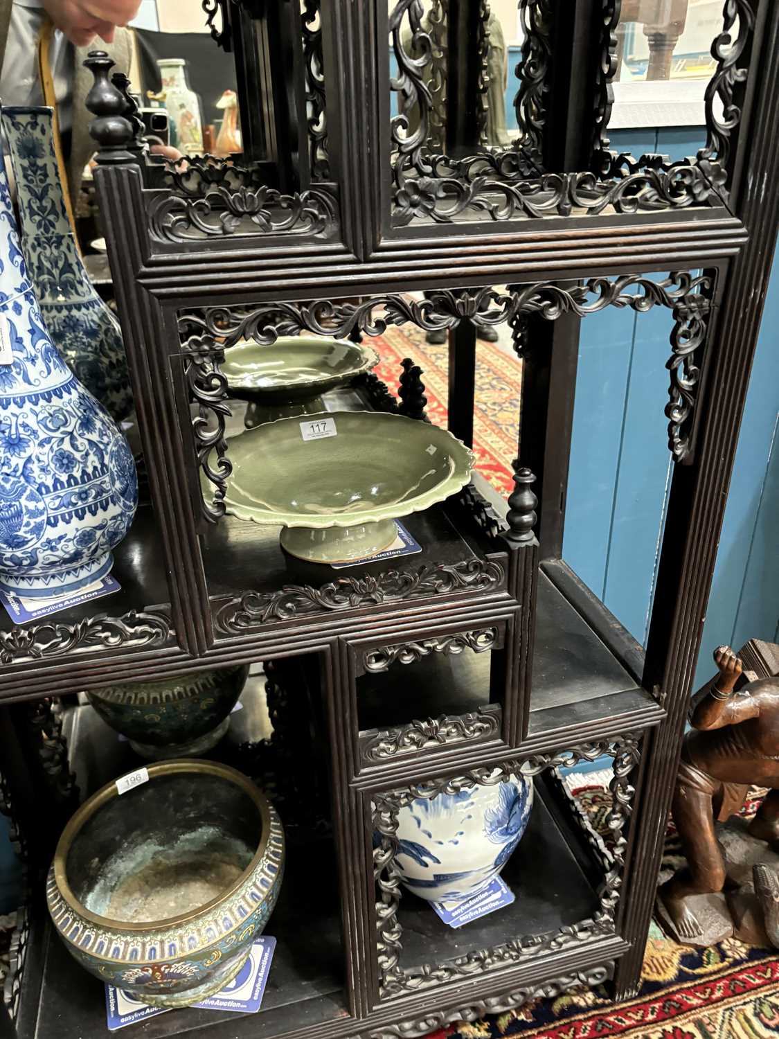A CHINESE HARDWOOD DISPLAY CABINET, 19TH CENTURY - Image 5 of 8