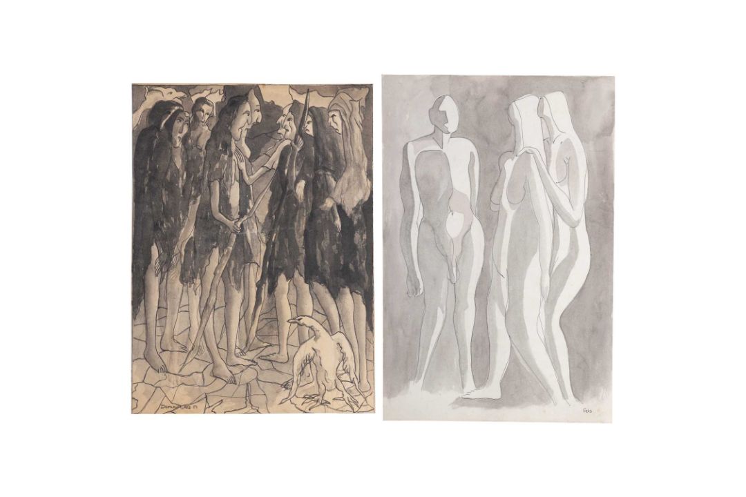DOMINIC FELS (1920-1984) TWO FIGURAL STUDIES - Image 1 of 5