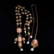 TWO DOLCE & GABBANA FAUX CAMEO NECKLACES