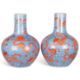 A LARGE PAIR OF CHINESE UNDERGLAZE BLUE AND IRON-RED DRAGON VASES, TIANQIUPING - Image 1 of 8