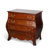 A DUTCH INLAID MAHOGANY BOMBE COMMODE