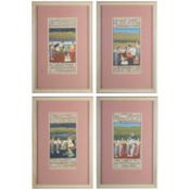 19TH CENTURY INDIAN SCHOOL A SET OF FOUR INSCRIBED WORKS