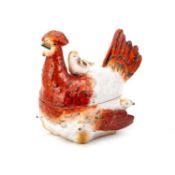 A 19TH CENTURY STAFFORDSHIRE POTTERY EGG BOX AND COVER