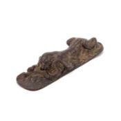 RENÉ GARDILLE (1889-1938), A BRONZE MODEL OF A LEOPARD GRAPPLING WITH A SNAKE