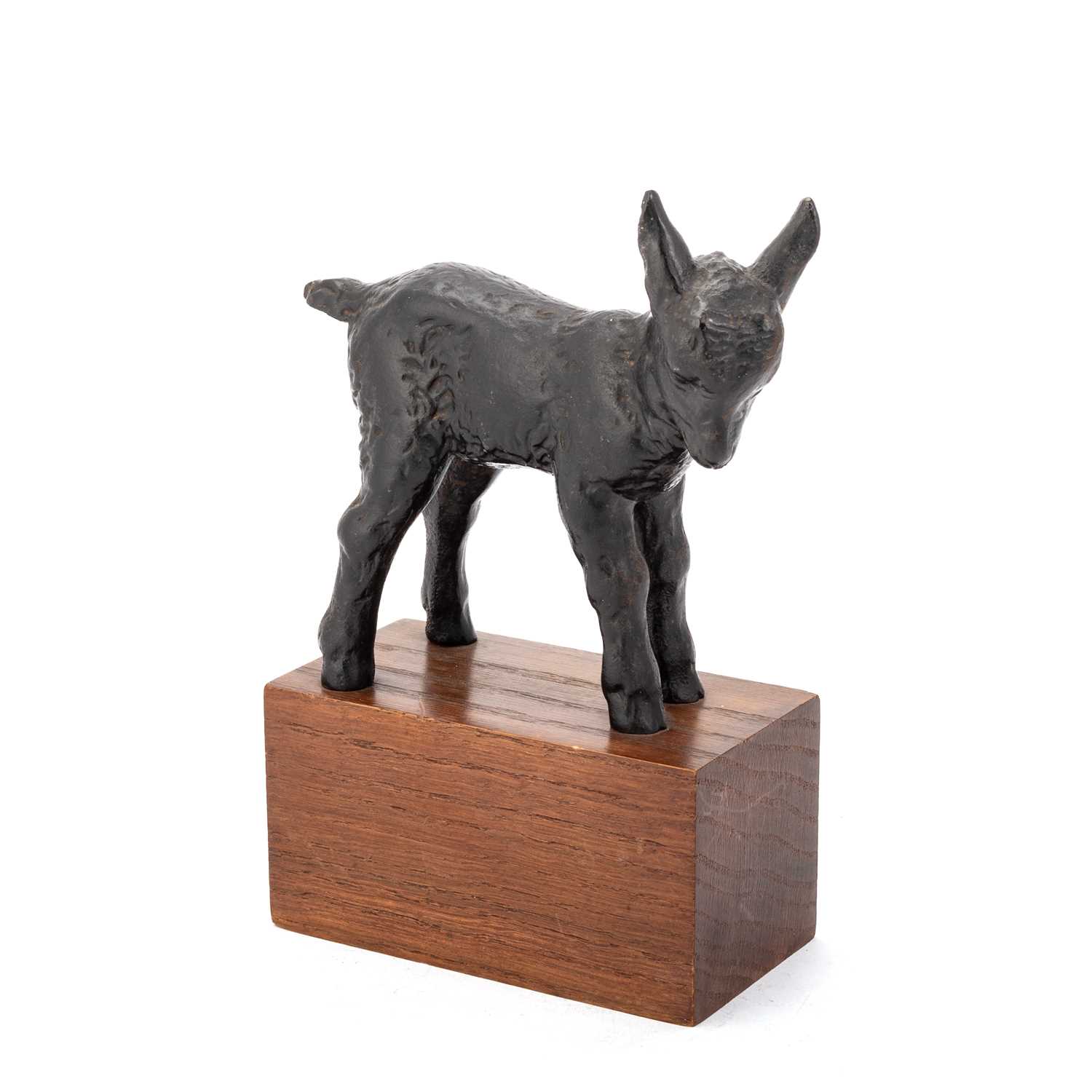 AFTER JAKOB WILHELM FEHRLE (1884-1974) BRONZE MODEL OF A LAMB