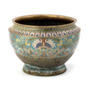 A 19TH CENTURY JAPANESE CHAMPLEVÉ ENAMEL JARDINIÈRE, 19TH CENTURY