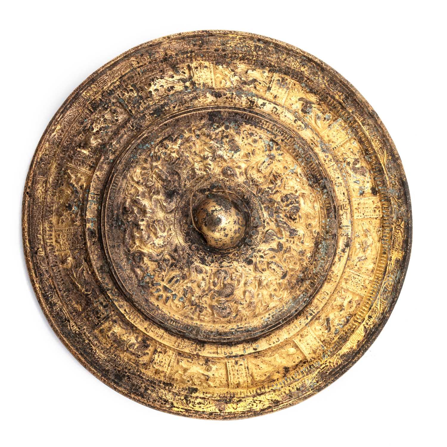 A CHINESE BRONZE MIRROR