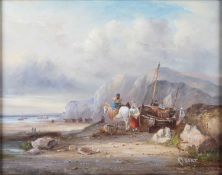 RUBERT (20TH CENTURY) FISHERFOLK ON THE COAST
