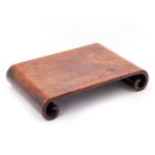 A CHINESE HUANGHUALI SCROLL-END STAND, QING DYNASTY