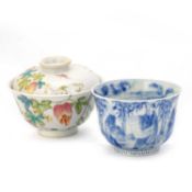 A CHINESE FAMILLE ROSE 'BITTER MELON' BOWL AND COVER