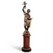 A POLYCHROME-PAINTED AND PARCEL-GILT BLACKAMOOR FIGURE, VENETIAN, LATE 19TH CENTURY