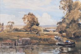 THOMAS COLLIER (1840-1891) ON THE RIVER