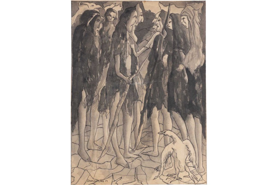 DOMINIC FELS (1920-1984) TWO FIGURAL STUDIES - Image 3 of 5