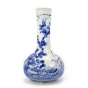 A CHINESE BLUE AND WHITE BOTTLE VASE