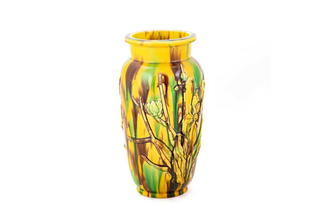 A SANCAI-GLAZED VASE, POSSIBLY AWAJI, EARLY 20TH CENTURY - Image 2 of 2