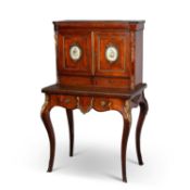 A LOUIS XV STYLE BURR MAPLE AND KINGWOOD BONHEUR-DU-JOUR, 19TH CENTURY