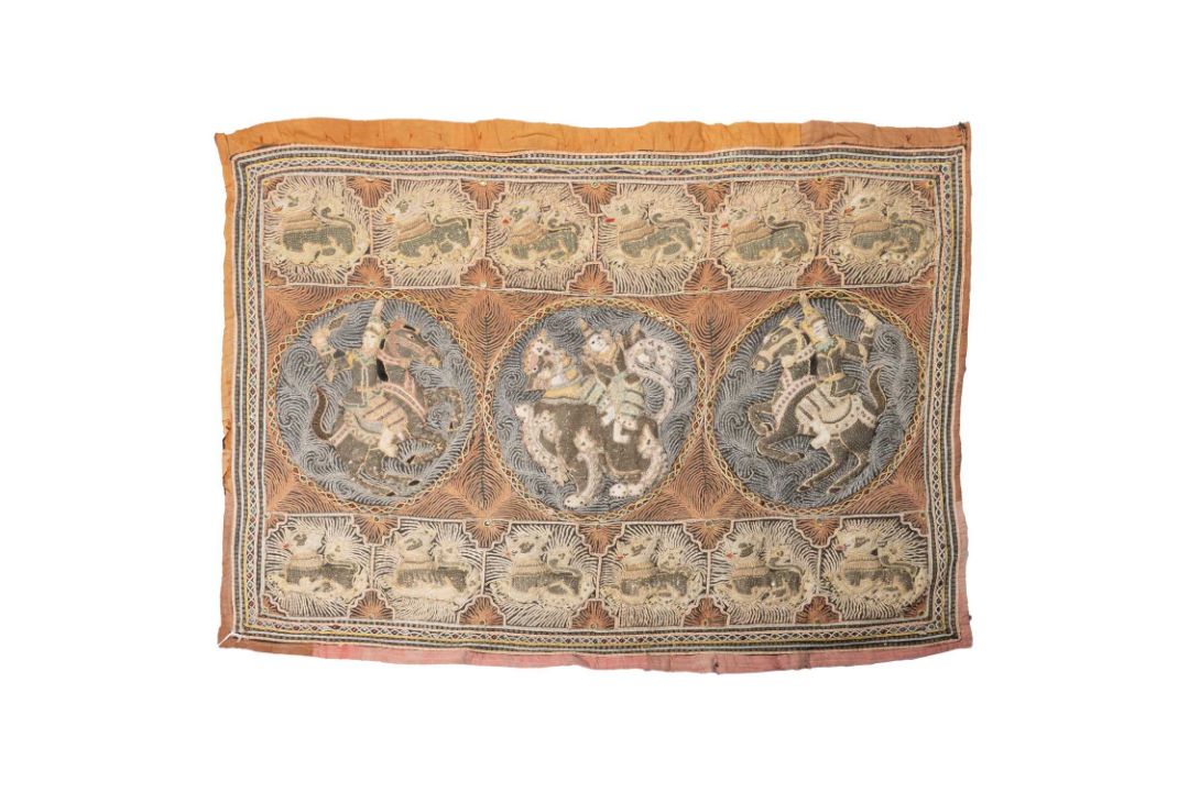 TWO BURMESE WALL HANGINGS - Image 2 of 3