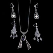 A PAIR OF ANTIQUE CUT-STEEL EARRINGS