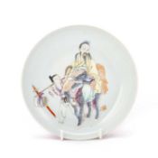 A CHINESE RUBY-BACK SAUCER DISH