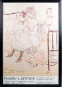 FRAMED PICASSO EXHIBITION POSTER FIRENZE, PALAZZO MEDICI RICCARDI, 1979