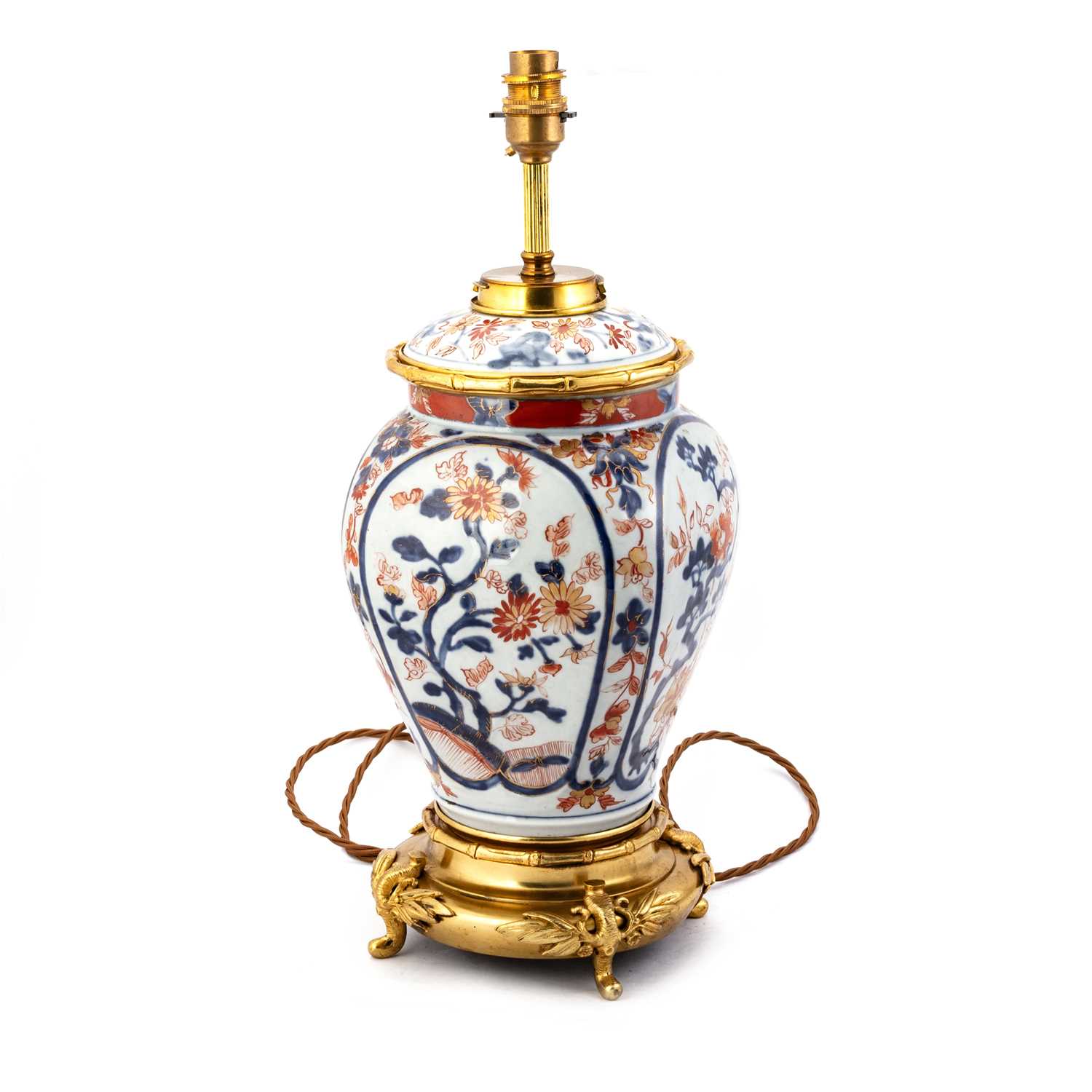 A GILT-METAL MOUNTED IMARI TABLE LAMP, 19TH CENTURY