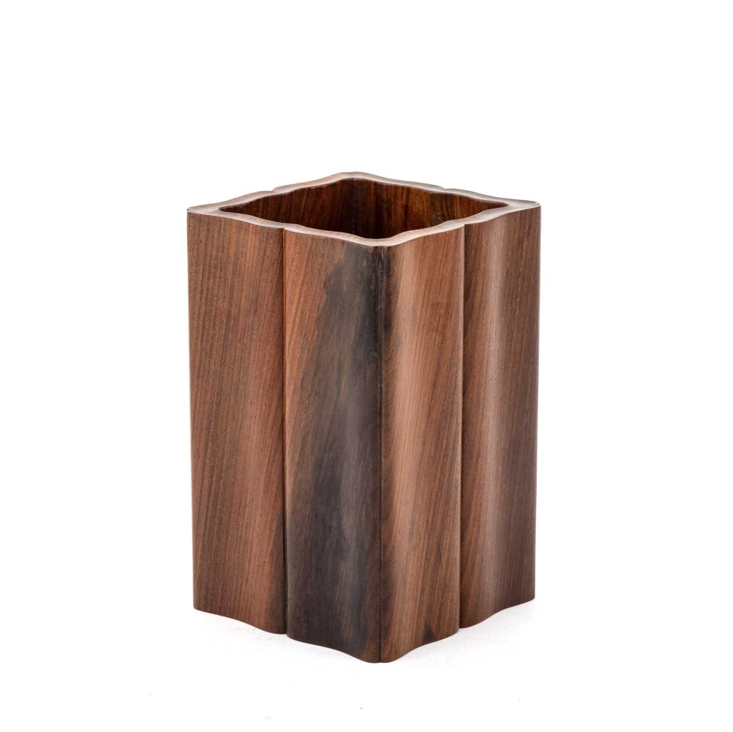 A CHINESE JICHIMU (CHICKEN-WING WOOD) BRUSH POT, BITONG