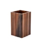A CHINESE JICHIMU (CHICKEN-WING WOOD) BRUSH POT, BITONG