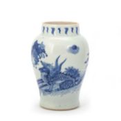 A CHINESE BLUE AND WHITE JAR