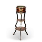 A 19TH CENTURY GILT-METAL MOUNTED AND INLAID KINGWOOD JARDINIÈRE