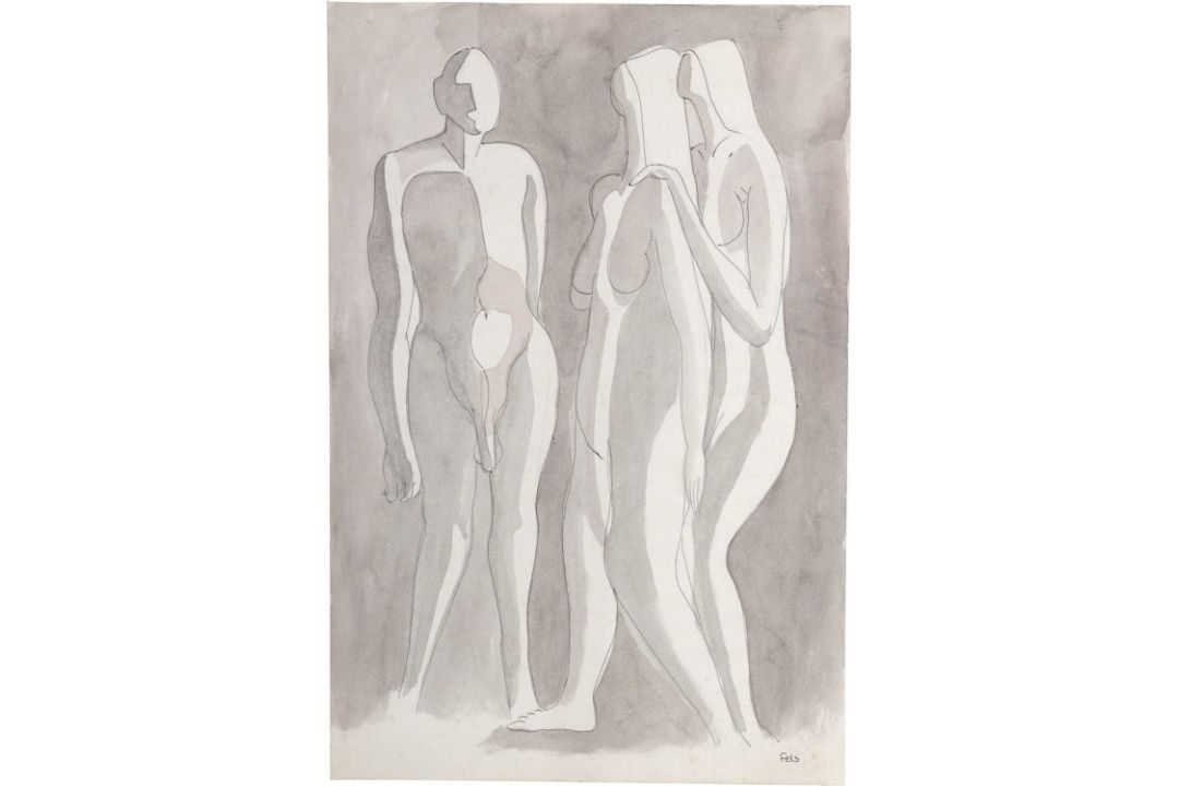 DOMINIC FELS (1920-1984) TWO FIGURAL STUDIES - Image 2 of 5