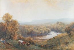 ROBERT THORNE WAITE R.W.S (1842-1935) RIVER LANDSCAPE