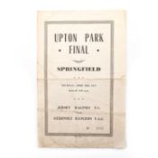 FOOTBALL PROGRAMME: JERSEY MAGPIES F.C. VERSUS GUERNSEY RANGERS F.A.C.