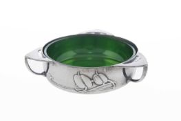ARCHIBALD KNOX (1864-1933) FOR LIBERTY & CO, A TUDRIC PEWTER BUTTER DISH