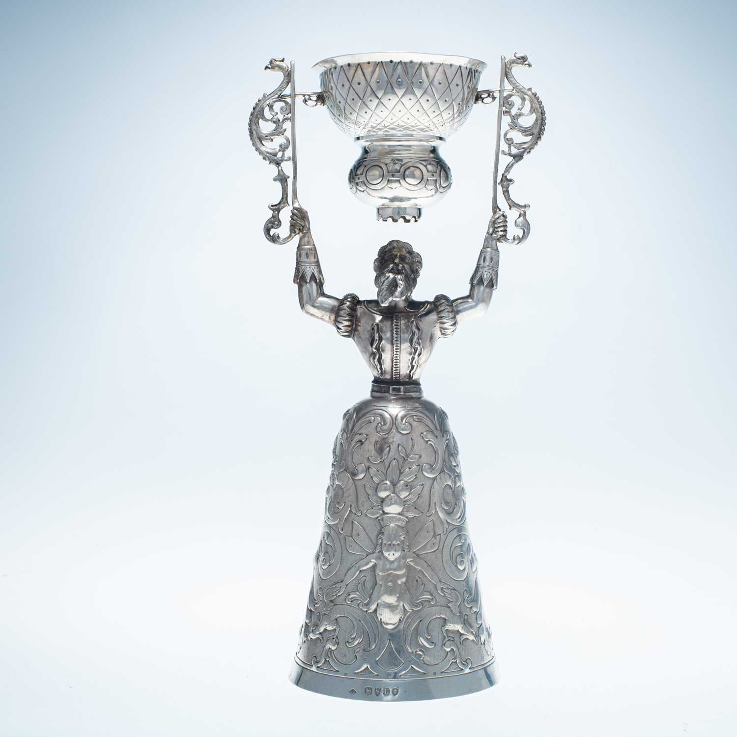 A LATE 19TH CENTURY GERMAN SILVER WAGER CUP