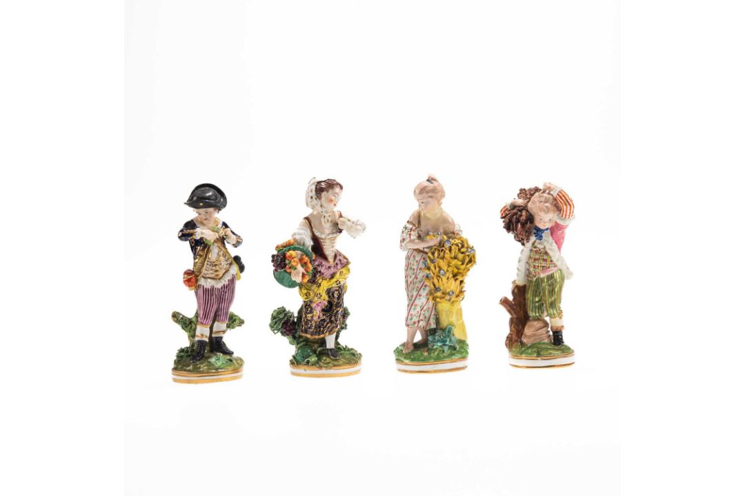 A SET OF FOUR DERBY FIGURES EMBLEMATIC OF THE FRENCH SEASONS, CIRCA 1820