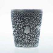 A 19TH CENTURY INDIAN SILVER BEAKER