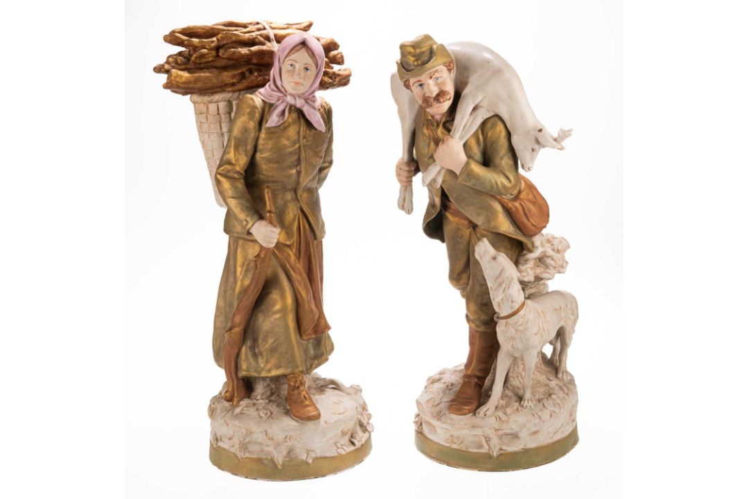 A LARGE PAIR OF ROYAL DUX FIGURES
