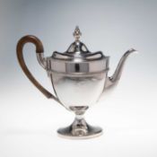 A GEORGE III OLD SHEFFIELD PLATE COFFEE POT
