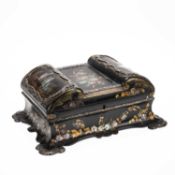 A 19TH CENTURY PAPIER-MÂCHÉ WORK BOX