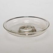 A RARE AND UNUSUAL GLASS HALL CARD PLATE OR PATCH STAND, CIRCA 1700