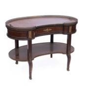 A LATE 19TH CENTURY GILT-METAL MOUNTED MAHOGANY RENIFORM DRESSING TABLE