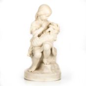 A COPELAND 'ART UNION OF LONDON' PARIAN FIGURE, 'GO TO SLEEP', LATE 19TH CENTURY