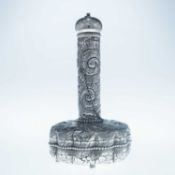 AN AMERICAN SILVER COLOGNE FLASK