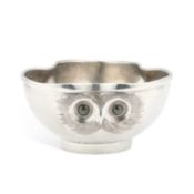 A LIBERTY & CO TUDRIC PEWTER 'OWL' BOWL