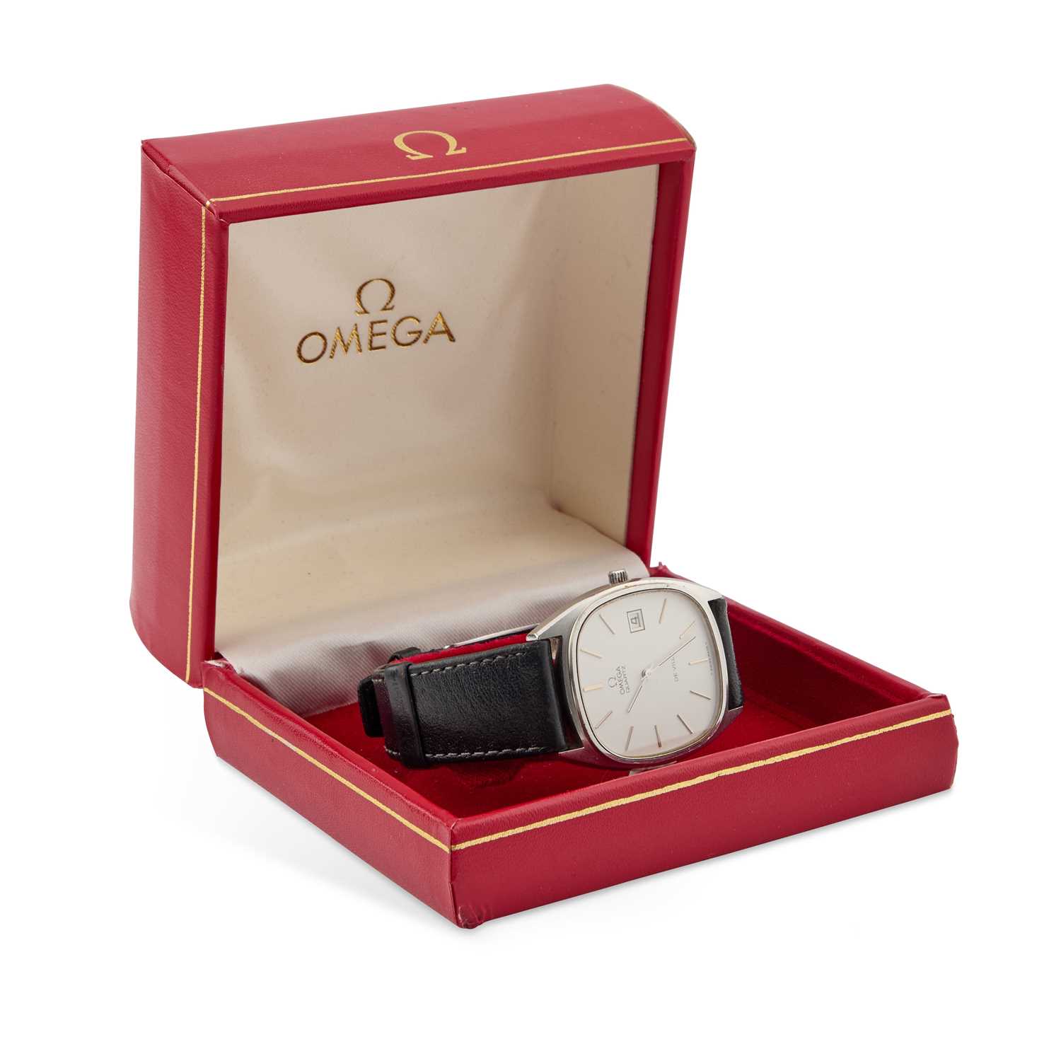 A GENTS STEEL OMEGA DE VILLE STRAP WATCH