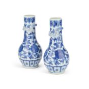 A PAIR OF CHINESE BLUE AND WHITE VASES, PROBABLY 19TH CENTURY